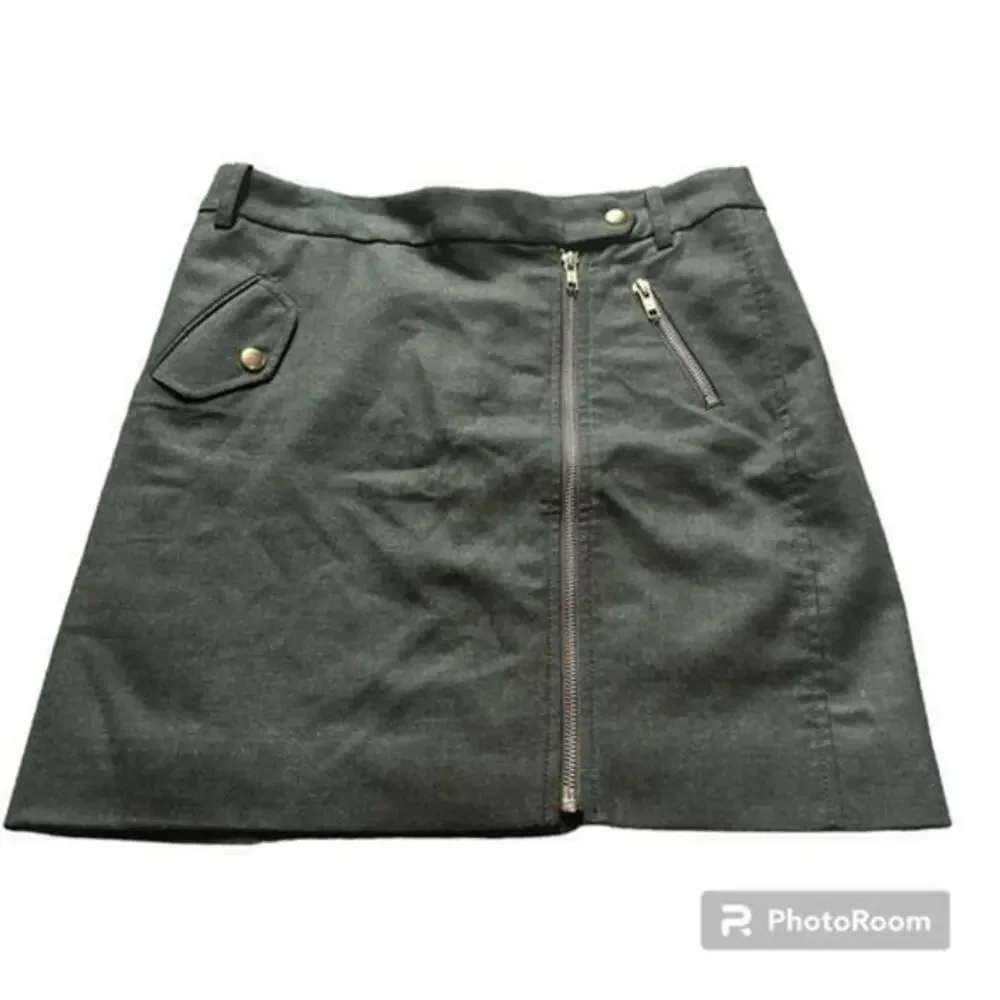J. Crew olive green wool blend mini skirt